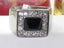 Jewellery Kingdom Mens Sapphire Blue Signet Pinky Cz Stainless Steel Emerald Cut Bezel Ring - Jewelry Rings - British D'sire