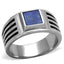 Jewellery Kingdom Mens Signet Semi Precious Montana Cubic Zirconia Gemstone Stainless Steel Ring (Blue) - Mens Fine Jewellery - British D'sire