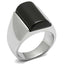 Jewellery Kingdom Mens Signet Stainless Steel Black Semi Precious Gemstone Oblong Jet Ring - Mens Fine Jewellery - British D'sire