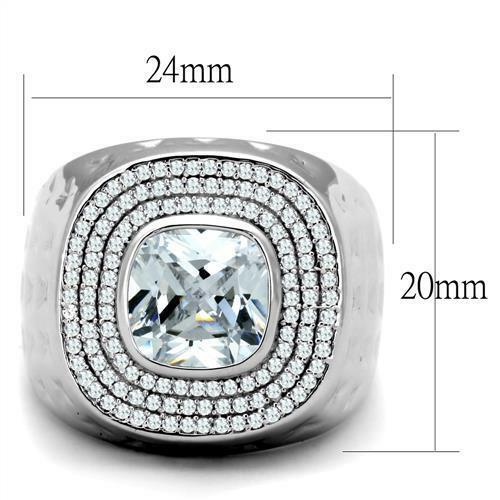 Jewellery Kingdom Mens Silver Signet Pinky Sterling Silver 5 Carat Cushion Cut Ring - Jewelry Rings - British D'sire
