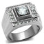 Jewellery Kingdom Mens Simulated Diamond Signet Pinky Steel Silver Ring - Jewelry Rings - British D'sire
