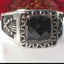 Jewellery Kingdom Mens Simulated Square Signet Diamond Jet Ring (Black) - Jewelry Rings - British D'sire
