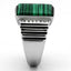 Jewellery Kingdom Mens Stainless Steel Stainless Steel 1.5 Carat Green Emerald Cut Malachite Ring - Jewelry Rings - British D'sire