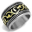 Jewellery Kingdom Mens Tribal Band Gold No Stone Stainless Steel Biker Ring (Silver Black) - Jewelry Rings - British D'sire