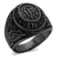 Jewellery Kingdom Mens Veteran Signet Pinky Black Military Stainless Steel No Stone Ring - Jewelry Rings - British D'sire