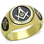 Jewellery Kingdom Pinky Signet Military 18kt Steel Mens Masonic Gold Ring - Jewelry Rings - British D'sire