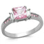 Jewellery Kingdom Princess Silver Sapphire Engagement Cubic Zirconia Steel Ring (Pink) - Jewelry Rings - British D'sire