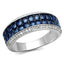 Jewellery Kingdom Sapphire Band Cz Sterling Silver 7.5mm Eternity Handmade Stamped Ring (Blue) - Jewelry Rings - British D'sire