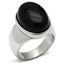 Jewellery Kingdom Semi Precious Gemstone Signet Pinky Stainless Steel Mens Onyx Ring (Silver) - Jewelry Rings - British D'sire