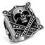 Jewellery Kingdom Signet Biker Goth Black Stainless Steel Chunky Mens Skull Ring (Silver) - Rings - British D'sire