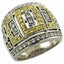 Jewellery Kingdom Silver Citrine Dome Ladies Greek Key Sterling Silver Pave Ring (Yellow) - Jewelry Rings - British D'sire