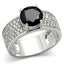 Jewellery Kingdom Solitaire Accents Cubic Zirconia Rhodium Wide Band Ladies Ring Silver & Black) - Jewelry Rings - British D'sire