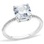 Jewellery Kingdom Solitaire CZ Stainless Steel Accent Ladies Asscher Ring (Silver) - Rings - British D'sire