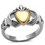 Jewellery Kingdom Stainless Steel 18KT Lrish Celtic Claddagh Ladies Ring (Gold & Silver) - Rings - British D'sire
