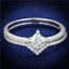 Jewellery Kingdom Sterling Princess cz Ladies Engagement Wedding Band Ring Set (Silver) - Engagement Rings - British D'sire