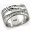 Jewellery Kingdom Sterling Silver CZ Wide Chunky Stamped Pave Set Ladies Silver Band Ring - Jewelry Rings - British D'sire