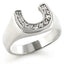 Jewellery Kingdom Unisex Horse Shoe Signet Cz Sterling Silver Stamped Silver Ring - Jewelry Rings - British D'sire