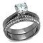 Jewellery Kingdom Wedding Engagement 130carat Gunmetal Steel Band Ladies Ring Set - Rings - British D'sire