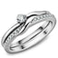 Jewellery Kingdom Wedding Set Stainless Steel Engagement Ring (Silver) - Engagement Rings - British D'sire
