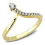 Jewellery Kingdom Wishbone Ladies Cubic Zirconia Elegant 18kt Steel Cubic Zirconia Pave Ring (Gold) - Jewelry Rings - British D'sire