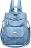 Ladies Backpack Women Shoulder Handbag Waterproof Girls School Bag Casual Daypacks Lightweight Commuter Rucksack for Outdoor Travel School Campus Shopping Blue - Totes & Shoulder Bags - British D'sire