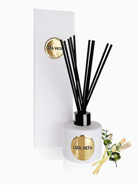 Liza Veta Eucalyptus & Lemongrass Reed Diffuser- Pink & White - Air Freshener - British D'sire