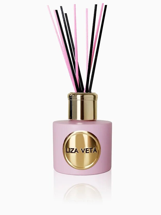 Liza Veta Lemongrass & Bergamot Reed Diffuser - Pink & White - Air Freshener - British D'sire