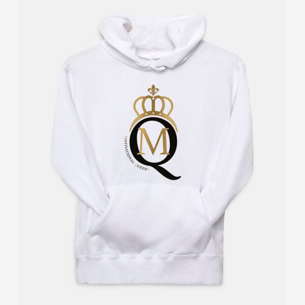 Motivational Queen Logo Hoodie – White - Womens Hoodies & Sweatshirts - British D'sire