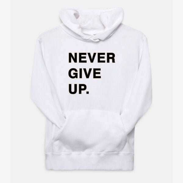 Motivational Queen Never Give Up Hoodie – White - Womens Hoodies & Sweatshirts - British D'sire
