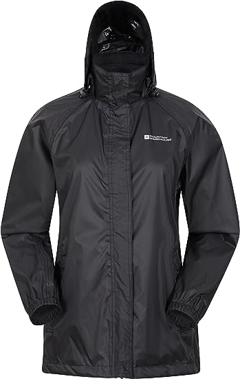 Mountain Warehouse Pakka Womens Waterproof Packable Jacket - Foldaway Hood Jacket, Ladies Coat, Lightweight Rain Jacket - For Spring Summer, Walking, Travelling
