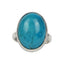 Oval Shaped Chunky Persian Blue Turquoise Sterling Silver Ring - Rings - British D'sire