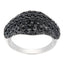 Pearlz Gallery 925 Black Spinel Round Ladies Rhodium Ring - Rings - British D'sire