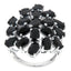 Pearlz Gallery 925 Rhodium Black Spinel Oval Ladies Ring - Rings - British D'sire