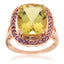 Pearlz Gallery Genuine Natural Gemstone And Amethyst Metal Plated Halo High Polish Ring - Fine Rings - British D'sire