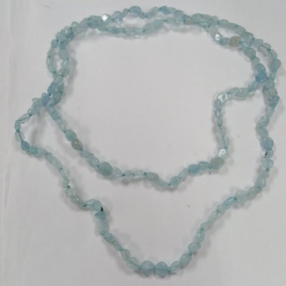 Pearlz Gallery Ladies Oval Aquamarine Knotted Necklace - Necklaces & Pendants - British D'sire