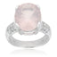 Pearlz Gallery Rose Quartz and White Topaz Sterling Silver Ring - Rings - British D'sire