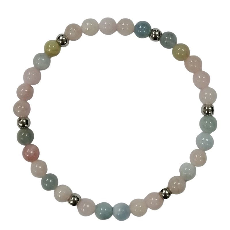 Pearlz Gallery Round Beads Multi Beryl 925 Sterling Silver Bracelet - Bracelets & Bangles - British D'sire
