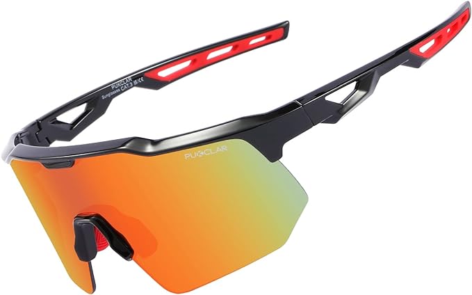 PUKCLAR Cycling Sunglasses for Men Women TR90 Lightweight Frame