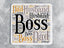 Pure Essence Greetings Personalised Boss Dad Word Art Fridge Magnet - Kitchen Linens & Accessories - British D'sire