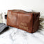 Pure Essence Greetings Personalised Luxury Brown leatherette Wash Bag - Mens Backpacks - British D'sire