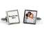 Pure Essence Greetings Personalised Square Design Photo Cufflinks - Mens Cuff Links - British D'sire