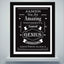 Pure Essence Greetings Personalised Vintage Typography Black Framed Poster Print - Housings & Frames - British D'sire