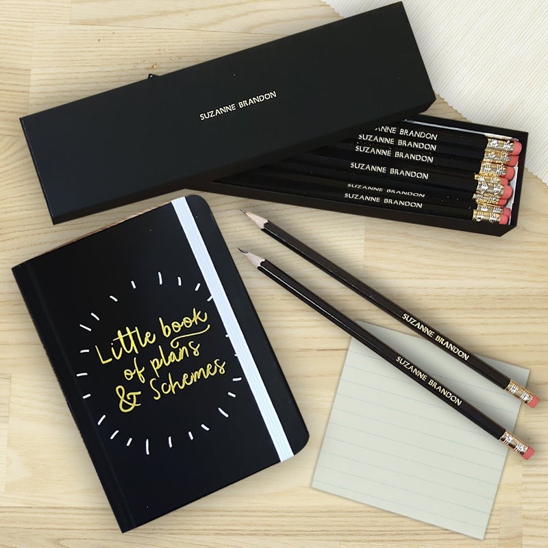 Pure Essence Greetings Plans & Schemes Notebook with 12 Pencils in Box - Appointment Books & Planners - British D'sire