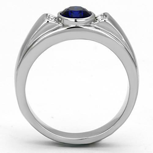 Jewellery Kingdom Details about Mens sapphire ring cz blue oval stainless steel cubic zirconia pinky signet 184