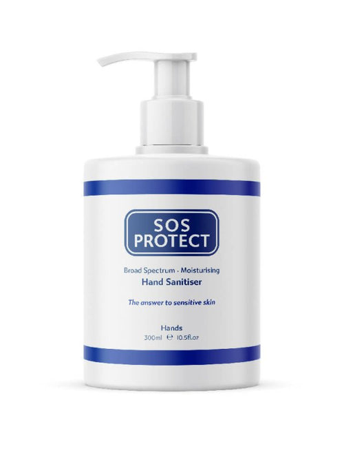 SOS Protect Hand Sanitiser 300ml | Antibacterial & Moisturizing Hand Sanitizer for Germ Protection | Alcohol-Based Formula with Aloe Vera for Soft Hands