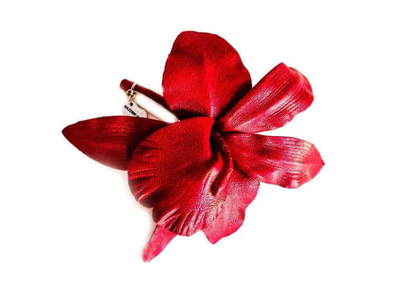 True Leather Orchid Brooch - Brooches & Lapel Pins - British D'sire