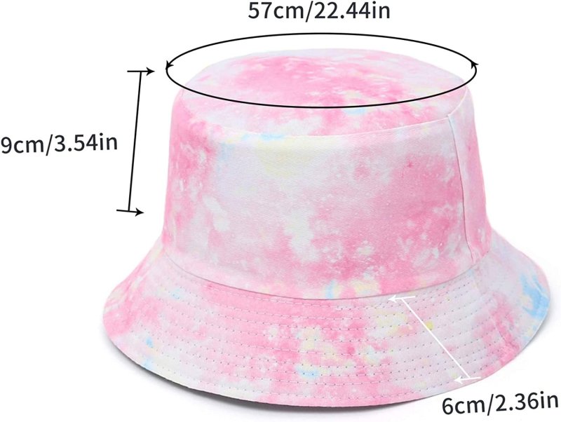 Unisex Summer Bucket Hat for Women Men Cotton Reversible Double-Side-Wear Tie Dye Bucket Hats Fisherman Beach Sun Cap for Outdoor Activities/Travelling Pink - Womens Headwear - British D'sire