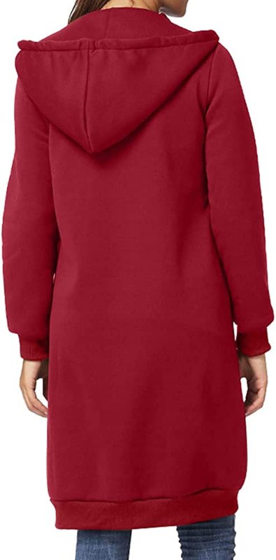 Women Zip up Hoodies Long Sleeves Drawstring Tunic Sweatshirt Casual Long plus Size Jacket Sweatshirt Outerwear with Pockets - Womens Hoodies & Sweatshirts - British D'sire
