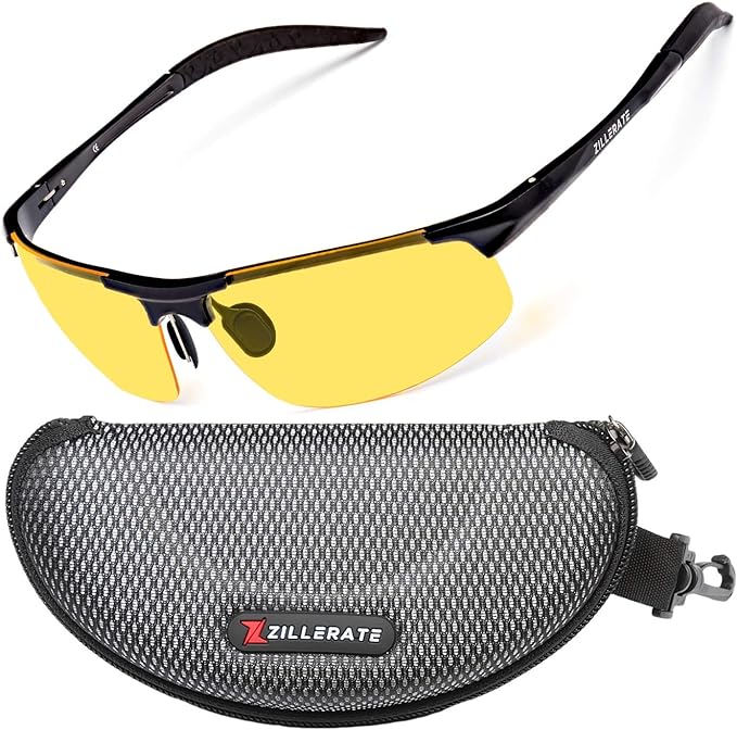 ZILLERATE Night Driving Glasses for Men Women Anti Glare Night Vision Glasses for Driving Polarised
