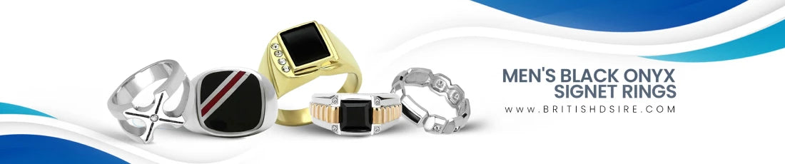 MEN'S BLACK ONYX SIGNET RINGS